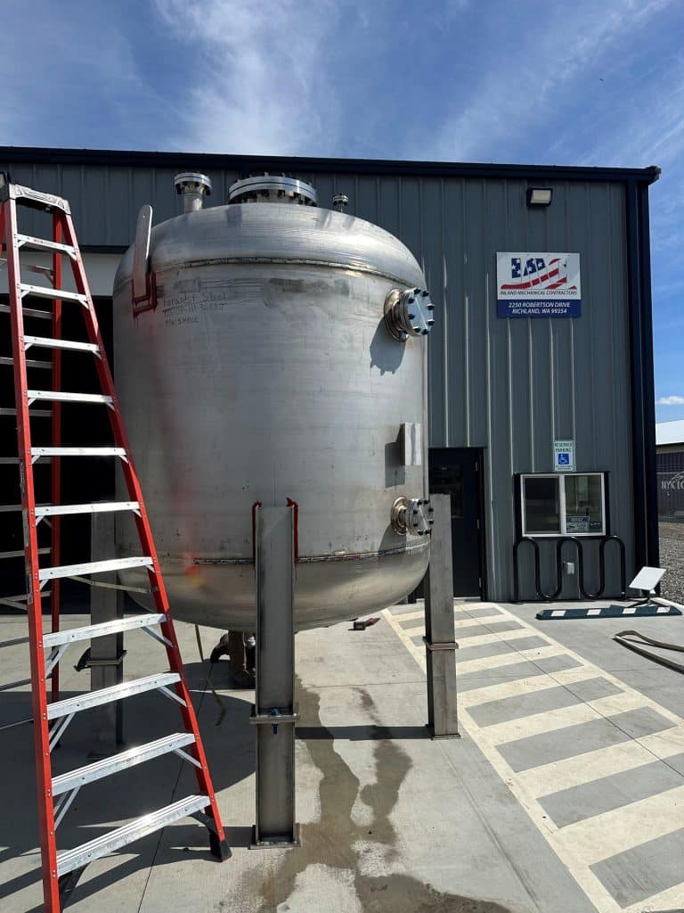 ASME code pressure vessel fabricated by Inland Mechanical in Richland, WA
